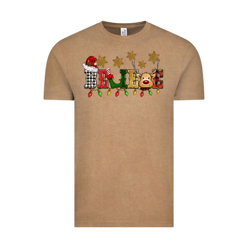 Christmas Believe Vintage Tee by BarkalooDesign | Teevron