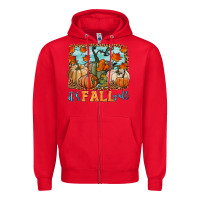 Red it's fall y'all Zipper Hoodie - HRA Design Shop