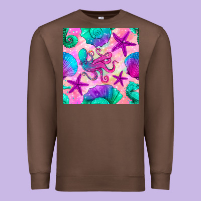 Summer Beach Seamless Pattern Premium Sweatshirt Designed By Bundleandbundleshop