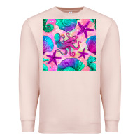 Pale Pink summer beach seamless pattern Premium Sweatshirt - BundleAndBundleShop