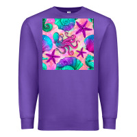 Purple summer beach seamless pattern Premium Sweatshirt - BundleAndBundleShop