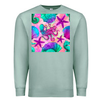 Seafoam summer beach seamless pattern Premium Sweatshirt - BundleAndBundleShop