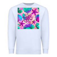 White summer beach seamless pattern Premium Sweatshirt - BundleAndBundleShop