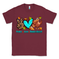 Burgundy peace love thanksgiving Classic Tee - Zillion Design Studio