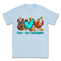 Dusty Blue peace love thanksgiving Classic Tee - Zillion Design Studio