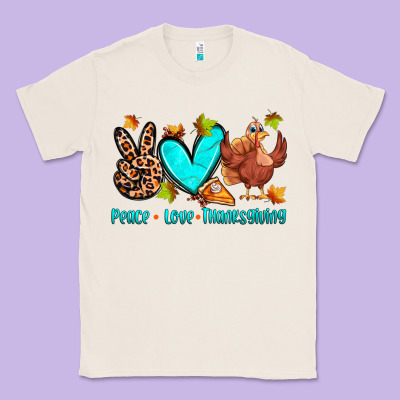 Peace Love Thanksgiving Classic Tee Designed By Zillion Design Studio