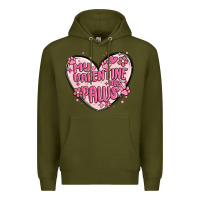 Army Green my valentine has paws Premium Hoodie - MaliasSmallBusiness