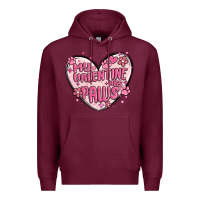 Burgundy my valentine has paws Premium Hoodie - MaliasSmallBusiness
