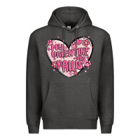 Charcoal Heather my valentine has paws Premium Hoodie - MaliasSmallBusiness