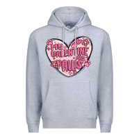 Heather Grey my valentine has paws Premium Hoodie - MaliasSmallBusiness