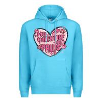 Ocean Blue my valentine has paws Premium Hoodie - MaliasSmallBusiness