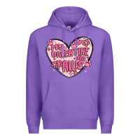 Purple my valentine has paws Premium Hoodie - MaliasSmallBusiness