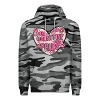Slate Camo my valentine has paws Premium Hoodie - MaliasSmallBusiness