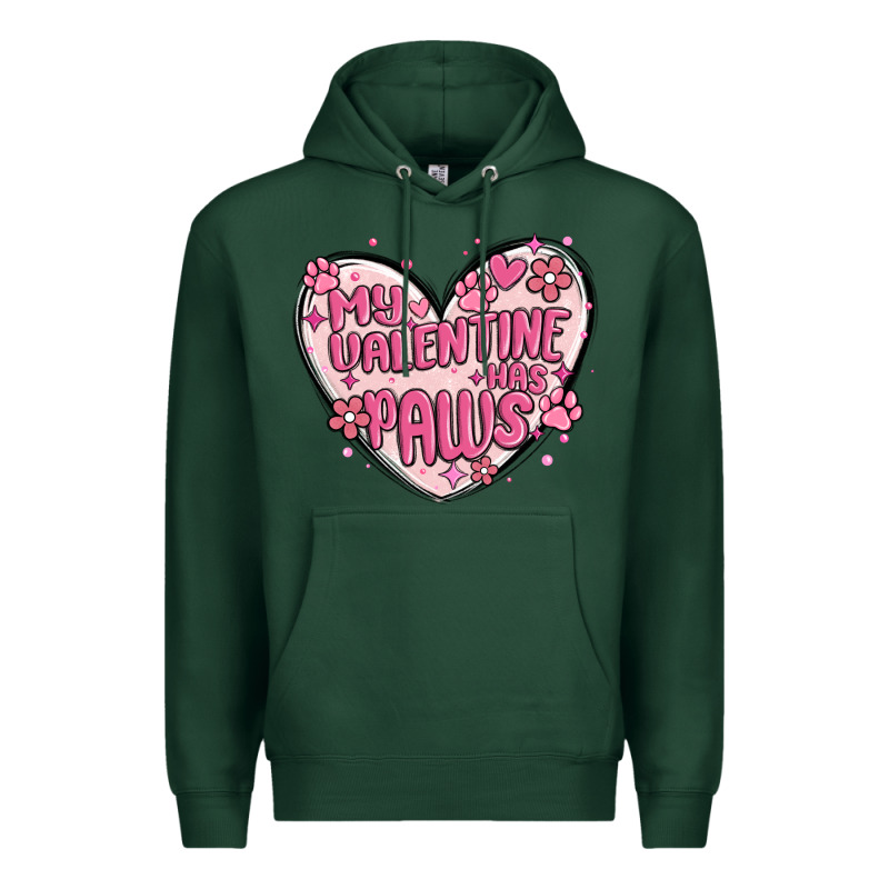 My Valentine Has Paws Premium Hoodie by MaliasSmallBusiness | Teevron