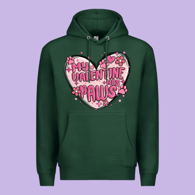 My Valentine Has Paws Premium Hoodie Designed By Maliassmallbusiness