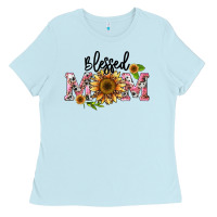 Baby Blue blessed mom Ladies Tee - BarkalooDesign