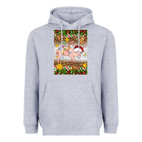 Heather Grey christmas pig Heavyweight Hoodie - Artiststas