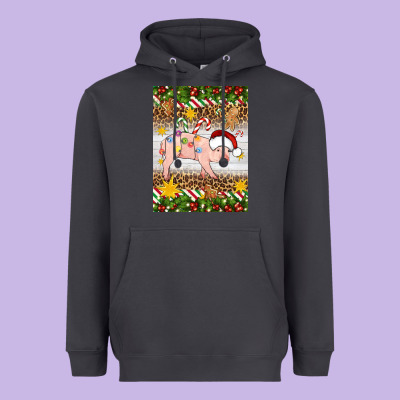 Christmas Pig Heavyweight Hoodie Designed By Artiststas