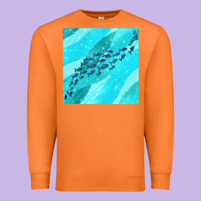 Fish And Sea Seamless Pattern Premium Sweatshirt Designed By Bundleandbundleshop