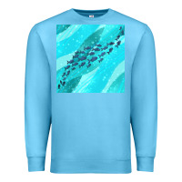 Ocean Blue fish and sea seamless pattern Premium Sweatshirt - BundleAndBundleShop