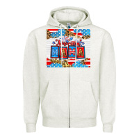 Oatmeal Heather American Mama 20oz tumbler Zipper Hoodie - Neo Western