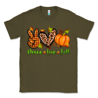 Army Green peace love fall Classic Tee - Zillion Design Studio