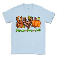 Dusty Blue peace love fall Classic Tee - Zillion Design Studio