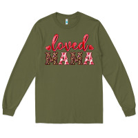 Army Green loved mama Long Sleeve Tee - RanaPortraitStore