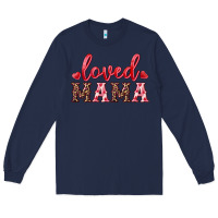 Navy loved mama Long Sleeve Tee - RanaPortraitStore