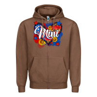 Chestnut American mini heart Zipper Hoodie - Neo Western