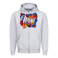 Heather Grey American mini heart Zipper Hoodie - Neo Western