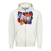 Oatmeal Heather American mini heart Zipper Hoodie - Neo Western