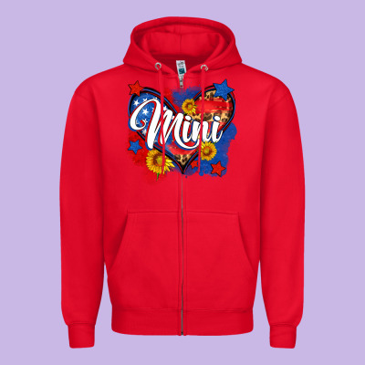 American Mini Heart Zipper Hoodie Designed By Neo Western