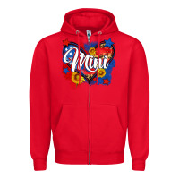 Red American mini heart Zipper Hoodie - Neo Western