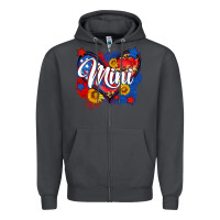 Smoke American mini heart Zipper Hoodie - Neo Western