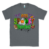 Charcoal Heather one spooky teacher Classic Tee - Zillion Design Studio