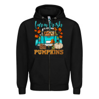 Black farm fresh pumpkins Zipper Hoodie - HRA Design Shop