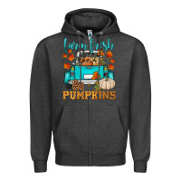 Charcoal Heather farm fresh pumpkins Zipper Hoodie - HRA Design Shop
