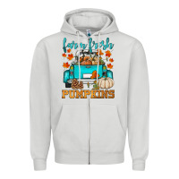 Dove Grey farm fresh pumpkins Zipper Hoodie - HRA Design Shop