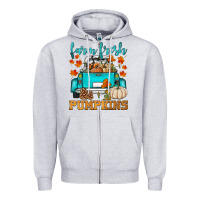 Heather Grey farm fresh pumpkins Zipper Hoodie - HRA Design Shop