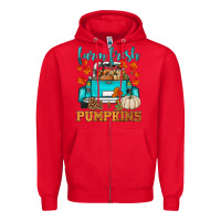 Red farm fresh pumpkins Zipper Hoodie - HRA Design Shop