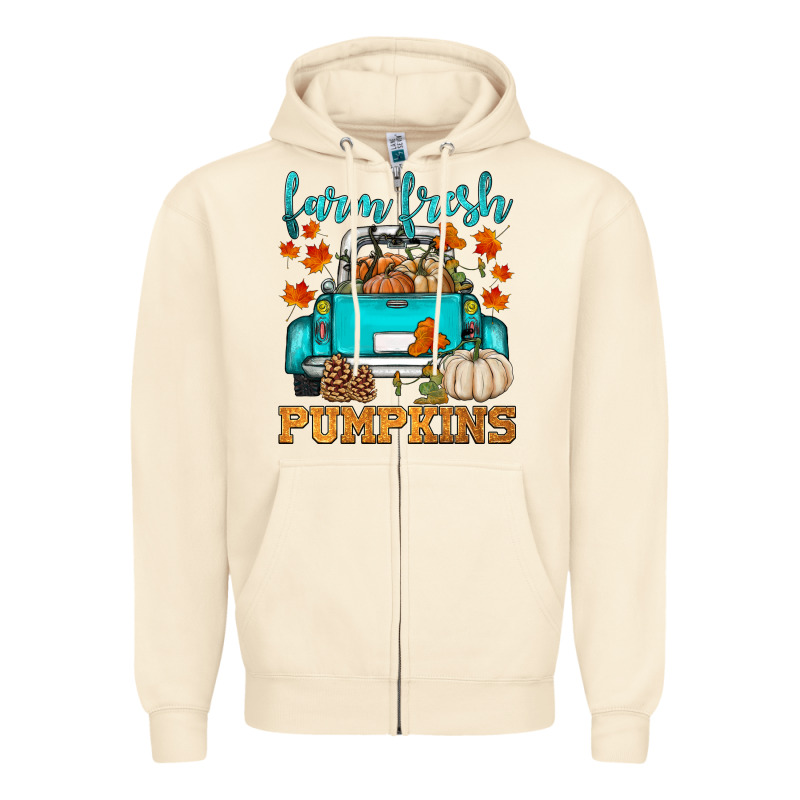 Farm Fresh Pumpkins Zipper Hoodie by HRA Design Shop | Teevron