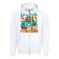 White farm fresh pumpkins Zipper Hoodie - HRA Design Shop
