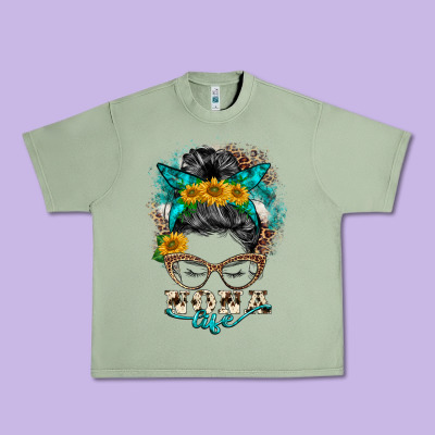 Nona Life Messy Bun Urban Heavy Tee Designed By Barkaloodesign