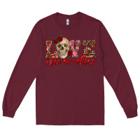 Burgundy love never dies skull Long Sleeve Tee - RanaPortraitStore