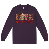 Plum love never dies skull Long Sleeve Tee - RanaPortraitStore