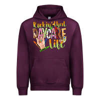 Mauve Wine rockin that daycare life Urban Hoodie - NancyCooperArtShop