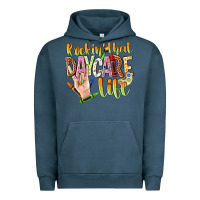 Pigment Midnight Navy rockin that daycare life Urban Hoodie - NancyCooperArtShop
