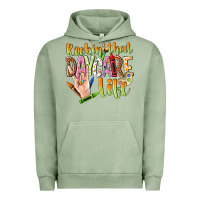 Pigment Oil Green rockin that daycare life Urban Hoodie - NancyCooperArtShop