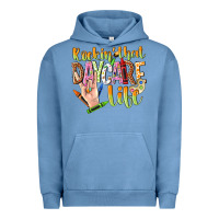 Pigment Pebble Blue rockin that daycare life Urban Hoodie - NancyCooperArtShop
